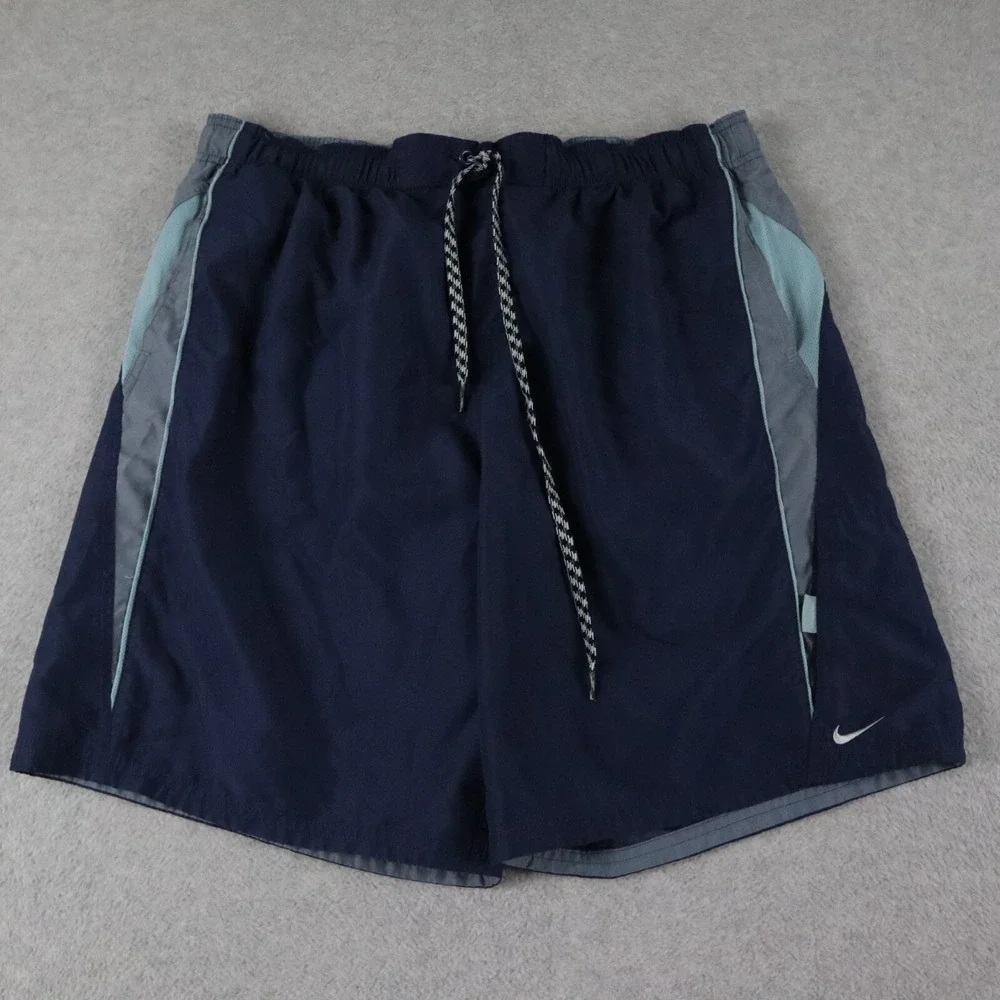 Nike Swim Shorts Mens XL Mesh Lined Surf Beach Pocket Trunks‎ Drawstring Blue
